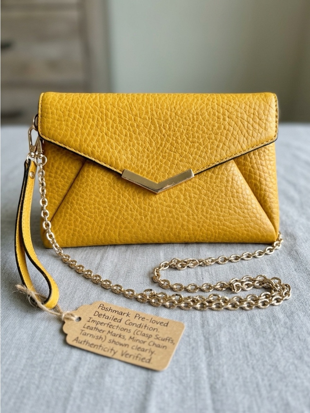 Urban Expressions Yellow Chain Crossbody Bag